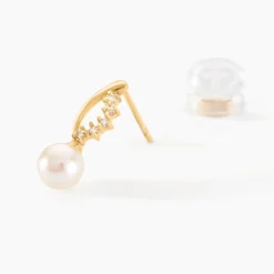 Sale Histoire d'Or Boucles D'oreilles Puces Dominga Or Jaune Perle De Culture Et Oxyde