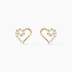 Discount Histoire d'Or Boucles D'oreilles Puces Daria C艙ur De Zirconium or jaune oxyde