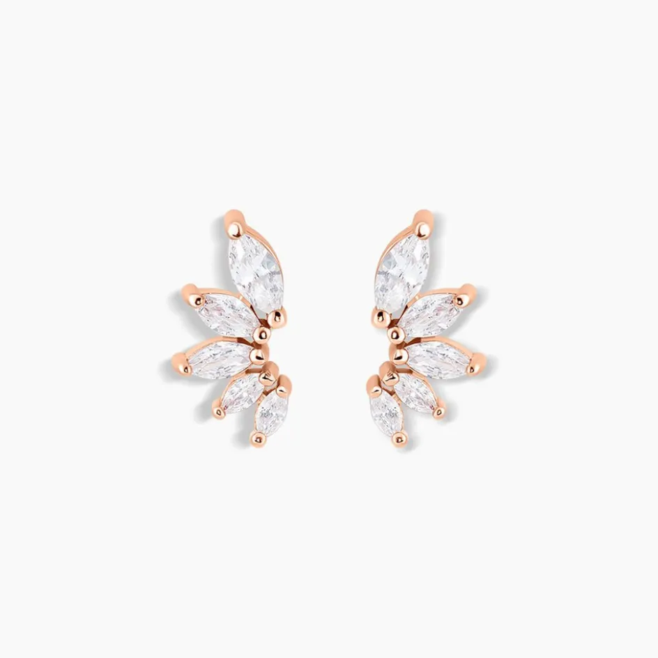 Hot Histoire d'Or Boucles D'oreilles Puces Duchesse De Zirconium argent rose oxyde