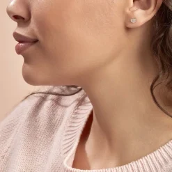 Sale Histoire d'Or Boucles D'oreilles Puces Daria Coeur Plein Or Jaune Oxyde De Zirconium