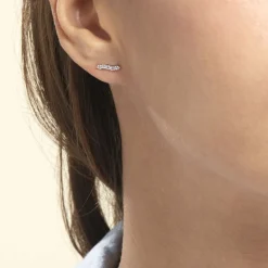 Clearance Histoire d'Or Boucles D'oreilles Puces Dahina Or Blanc Oxyde De Zirconium