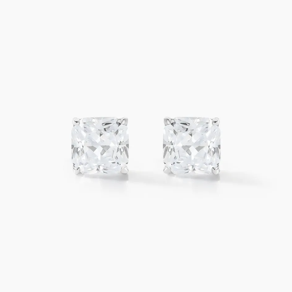 Clearance Histoire d'Or Boucles D'oreilles Puces Doreen Carre Or Blanc Oxyde De Zirconium