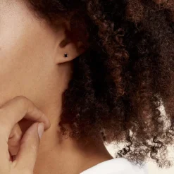 Outlet Histoire d'Or Boucles D'oreilles Puces Doreen Carre Or Blanc Oxyde De Zirconium