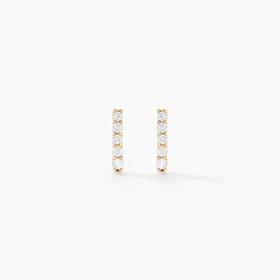 Outlet Histoire d'Or Boucles D'oreilles Puces Damion Or Jaune Oxyde De Zirconium