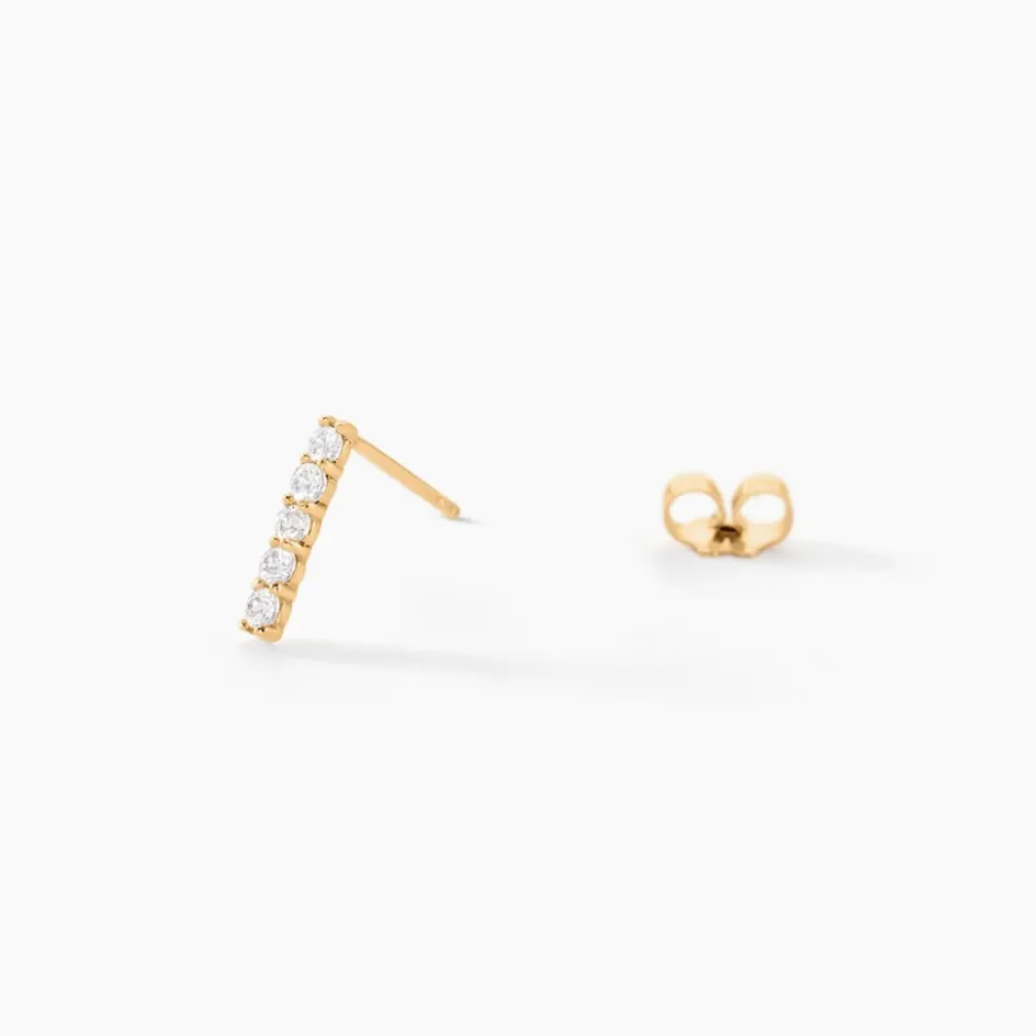 Outlet Histoire d'Or Boucles D'oreilles Puces Damion Or Jaune Oxyde De Zirconium
