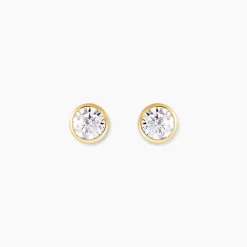 Best Histoire d'Or Boucles D'oreilles Puces Daria Serti Clos Or Jaune Oxyde De Zirconium