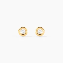 Best Histoire d'Or Boucles D'oreilles Puces Eden Serti Pneu Or Jaune Oxyde De Zirconium