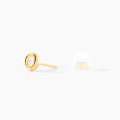 Best Histoire d'Or Boucles D'oreilles Puces Eden Serti Pneu Or Jaune Oxyde De Zirconium