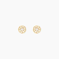 Best Histoire d'Or Boucles D'oreilles Puces Eleanor Fleur Or Jaune Oxyde De Zirconium