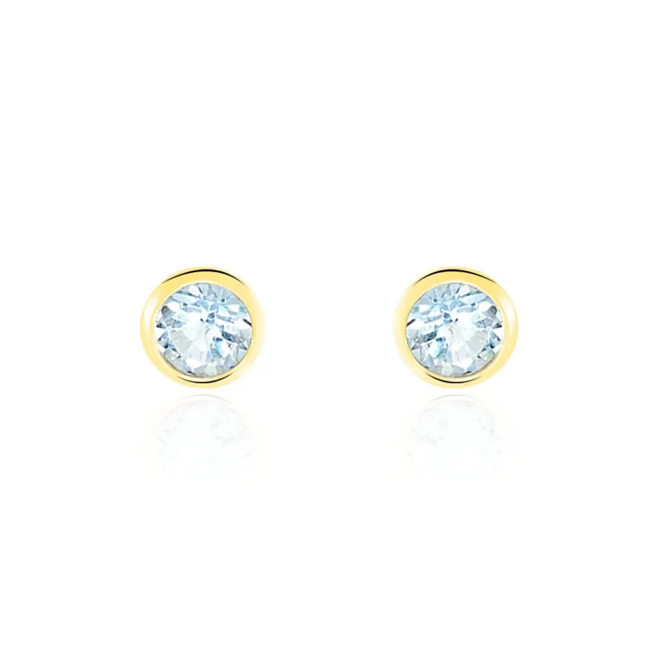 Histoire d'Or Boucles D'oreilles Puces Edy Serti Clos Or Jaune Topaze* Boucles D'Oreilles|Clous D'Oreilles