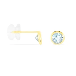 Histoire d'Or Boucles D'oreilles Puces Edy Serti Clos Or Jaune Topaze* Boucles D'Oreilles|Clous D'Oreilles