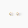 Sale Histoire d'Or Boucles D'oreilles Puces Elda Serti Clos Or Jaune Oxyde De Zirconium