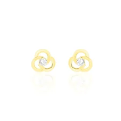 Best Histoire d'Or Boucles D'oreilles Puces Eleanor Fleur Or Jaune Oxyde De Zirconium
