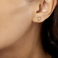 Best Histoire d'Or Boucles D'oreilles Puces Eleanor Fleur Or Jaune Oxyde De Zirconium