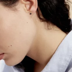 Clearance Histoire d'Or Boucles D'oreilles Puces Elea Serti Griffe or jaune saphir