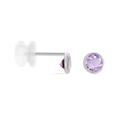 Outlet Histoire d'Or Boucles D'oreilles Puces Edy Serti Clos Or Blanc Amethyste or blanc amethyste violette
