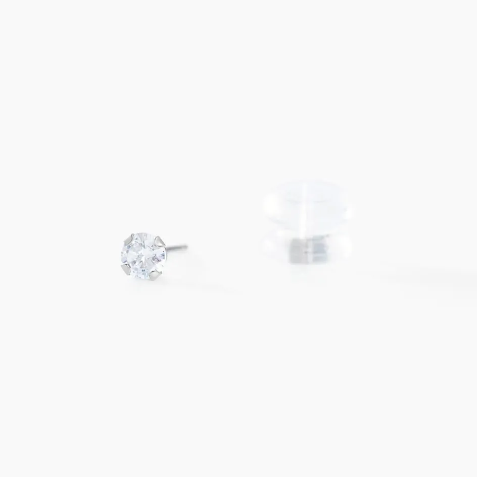 Best Histoire d'Or Boucles D'oreilles Puces Eddie Or Blanc Oxyde De Zirconium