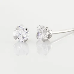 Best Histoire d'Or Boucles D'oreilles Puces Eddie Or Blanc Oxyde De Zirconium