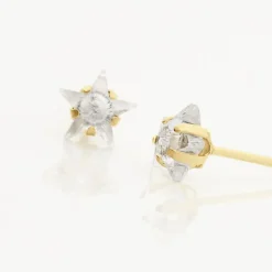 Outlet Histoire d'Or Boucles D'oreilles Puces Elais Etoile Or Jaune Oxyde De Zirconium