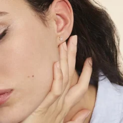 Outlet Histoire d'Or Boucles D'oreilles Puces Elais Etoile Or Jaune Oxyde De Zirconium