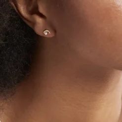 Sale Histoire d'Or Boucles D'oreilles Puces Eleanor Dauphin Or Jaune Perle De Culture