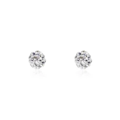 Outlet Histoire d'Or Boucles D'oreilles Puces Fidelia Boule Or Jaune Boules Cristal