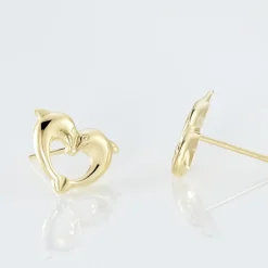 Outlet Histoire d'Or Boucles D'oreilles Puces Fulvie Double Dauphins Or Jaune