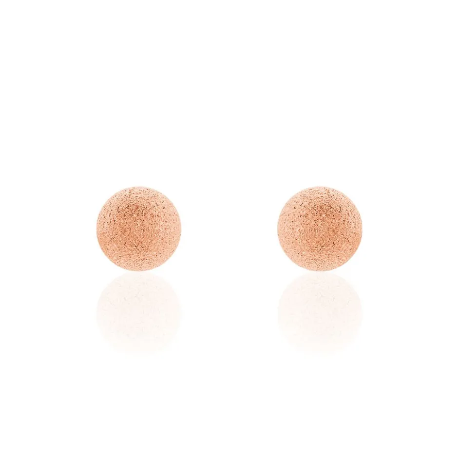 Discount Histoire d'Or Boucles D'oreilles Puces Fidelia Boule Sablee or rose