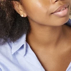 Discount Histoire d'Or Boucles D'oreilles Puces Fidelia Boule Sablee or jaune