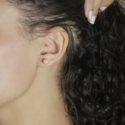 Clearance Histoire d'Or Boucles D'oreilles Puces Fidelia Boule Sablee or rose