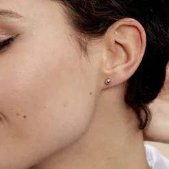 Best Histoire d'Or Boucles D'oreilles Puces Fidelia Boule or blanc