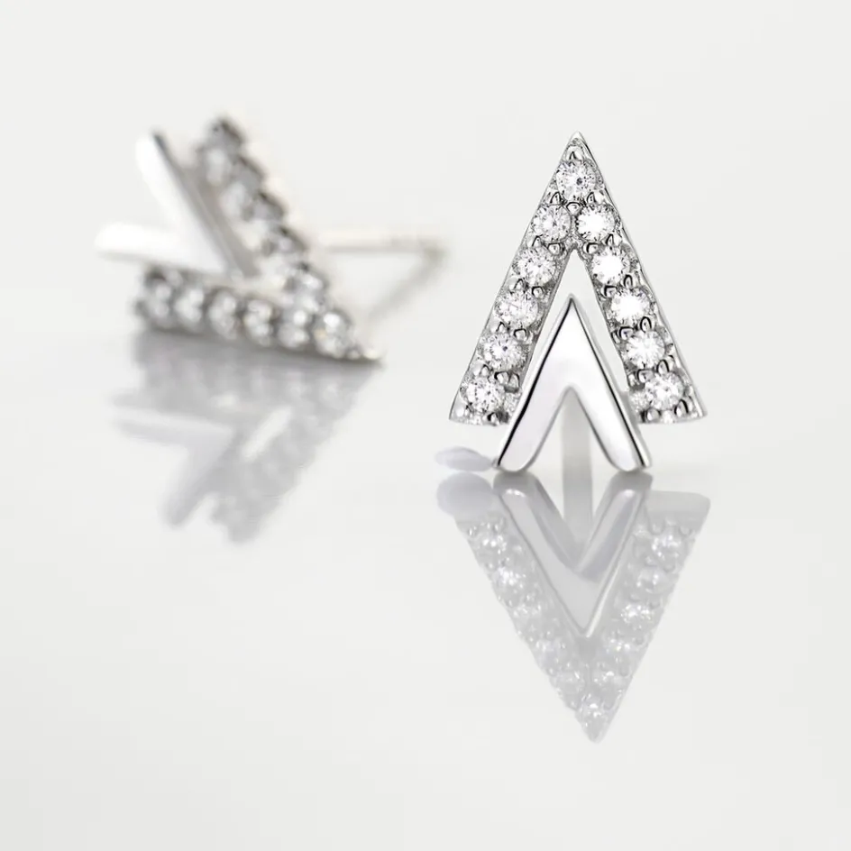 Sale Histoire d'Or Boucles D'oreilles Puces Guenolee Argent Blanc Oxyde De Zirconium