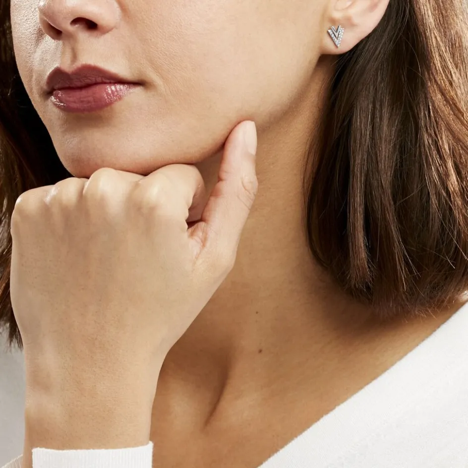 Sale Histoire d'Or Boucles D'oreilles Puces Guenolee Argent Blanc Oxyde De Zirconium