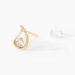 Sale Histoire d'Or Boucles D'oreilles Puces Helie Goutte Or Jaune Oxyde De Zirconium