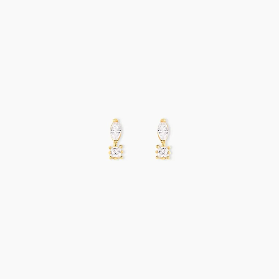 Outlet Histoire d'Or Boucles D'oreilles Puces Huey Or Jaune Oxyde De Zirconium