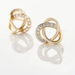 Sale Histoire d'Or Boucles D'oreilles Puces Henia Plaqué Or Jaune Oxyde De Zirconium