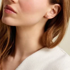 New Histoire d'Or Boucles D'oreilles Puces Istoria Plaqué Or Jaune Oxyde De Zirconium plaqué or jaune oxyde rose