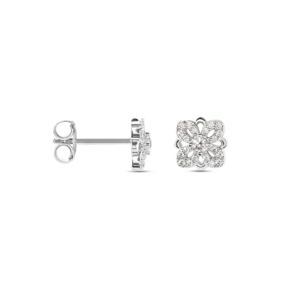 Sale Histoire d'Or Boucles D'oreilles Puces Isia Argent Blanc Oxyde De Zirconium