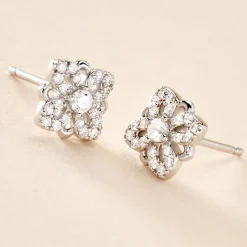 Sale Histoire d'Or Boucles D'oreilles Puces Isia Argent Blanc Oxyde De Zirconium