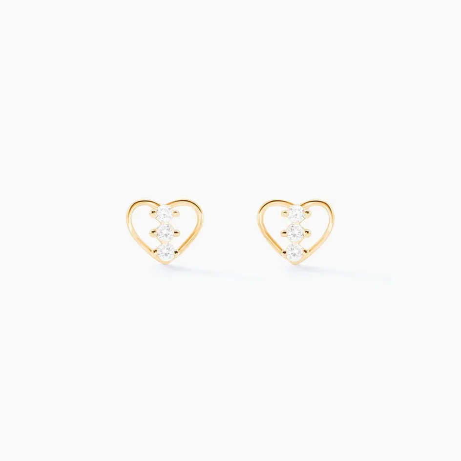 Sale Histoire d'Or Boucles D'oreilles Puces Konnor Or Jaune Oxyde De Zirconium