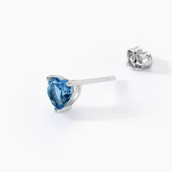 New Histoire d'Or Boucles D'oreilles Puces Kelvyn Argent Blanc Oxyde De Zirconium argent blanc oxyde bleu sky