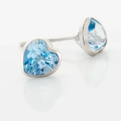 Best Histoire d'Or Boucles D'oreilles Puces Klodina Or Blanc Topaze