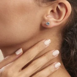 Best Histoire d'Or Boucles D'oreilles Puces Klodina Or Blanc Topaze