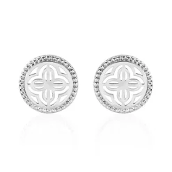 Sale LAETIZIA Boucles D'oreilles Puces Celine Argent Blanc