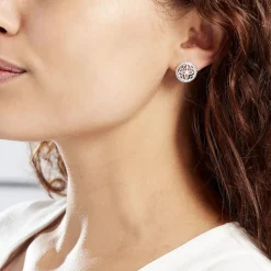 Sale LAETIZIA Boucles D'oreilles Puces Celine Argent Blanc