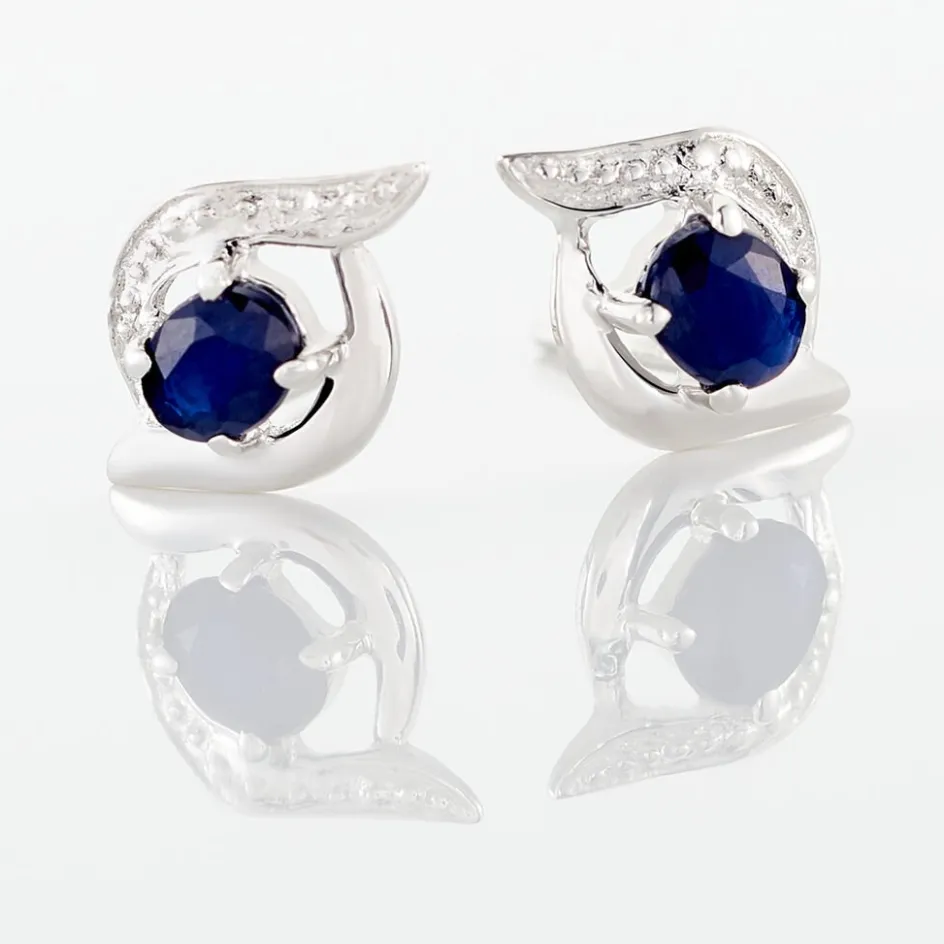 Clearance Histoire d'Or Boucles D'oreilles Puces Lydia Or Blanc Saphir