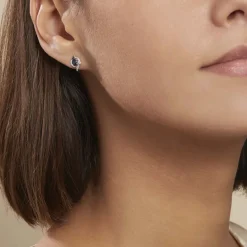 Clearance Histoire d'Or Boucles D'oreilles Puces Lydia Or Blanc Saphir