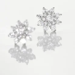 Outlet Histoire d'Or Boucles D'oreilles Puces Lorraine De Zirconium argent blanc oxyde