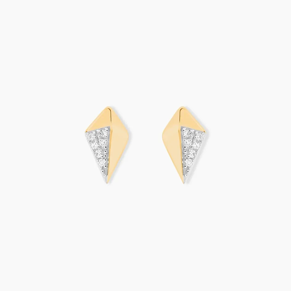 Outlet Histoire d'Or Boucles D'oreilles Puces Lizia Or Jaune Diamant