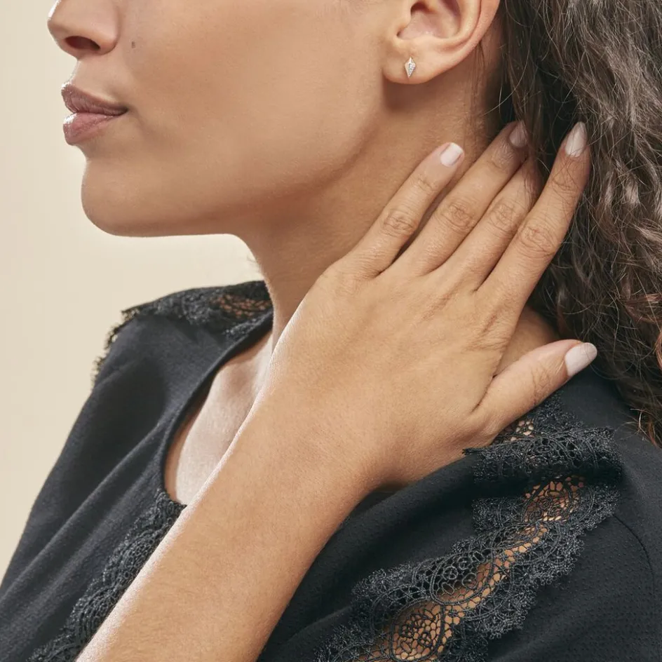 Outlet Histoire d'Or Boucles D'oreilles Puces Lizia Or Jaune Diamant